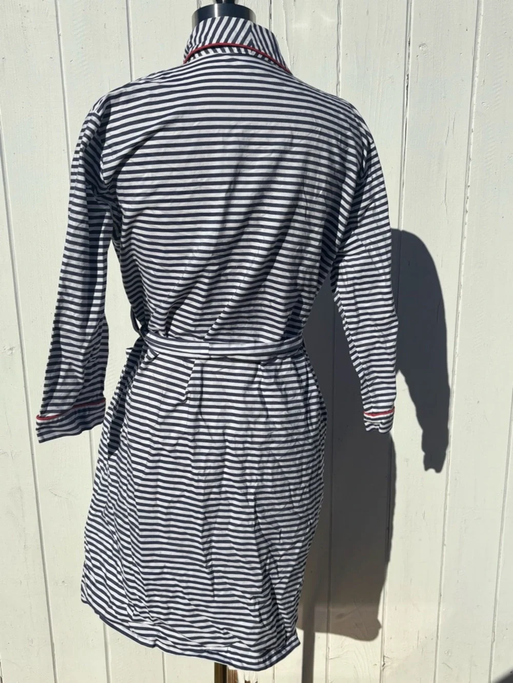 Sleepy Jones Striped Cotton Robe Small